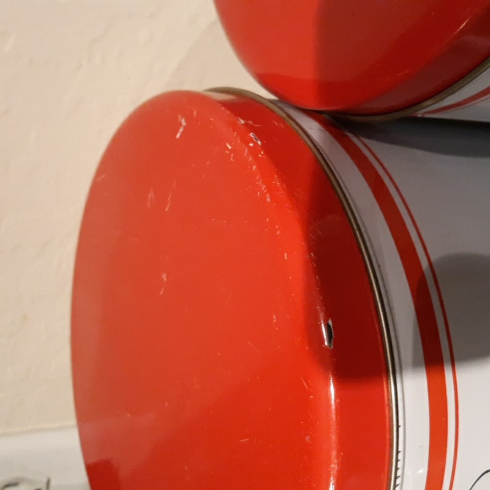 Vintage Tin Nesting Canister Set Of 4 Vintage - Picture 7 of 15